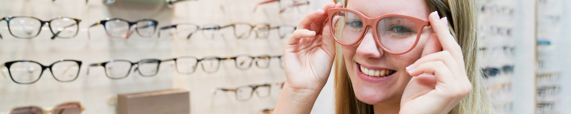 Trying on glasses